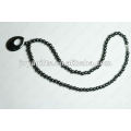 Hematite magnética Eardrop frisado Colar